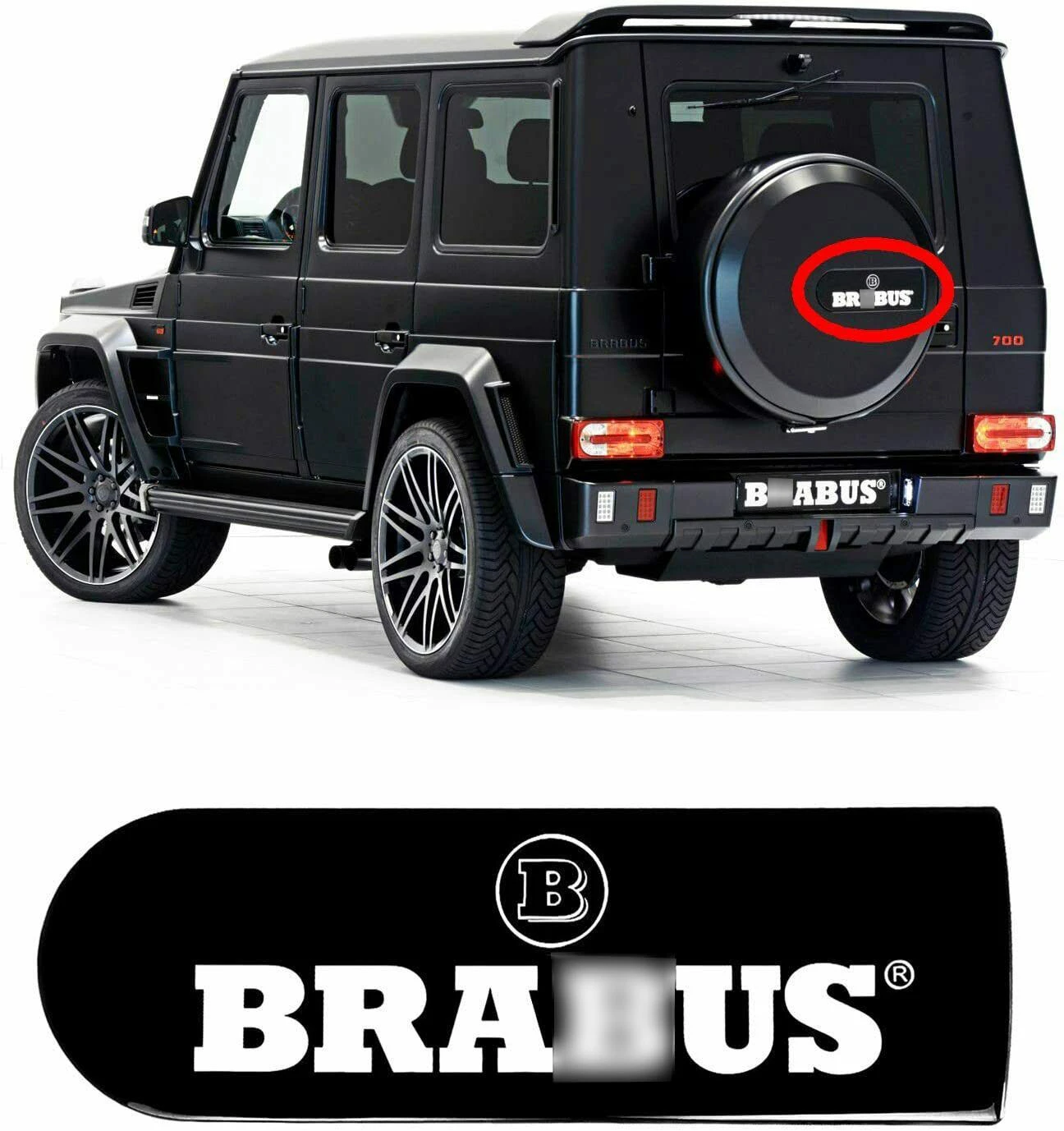 B-Style Emblem Logo for Spare Tire Cover fits Mercedes W463A W464 G-Class