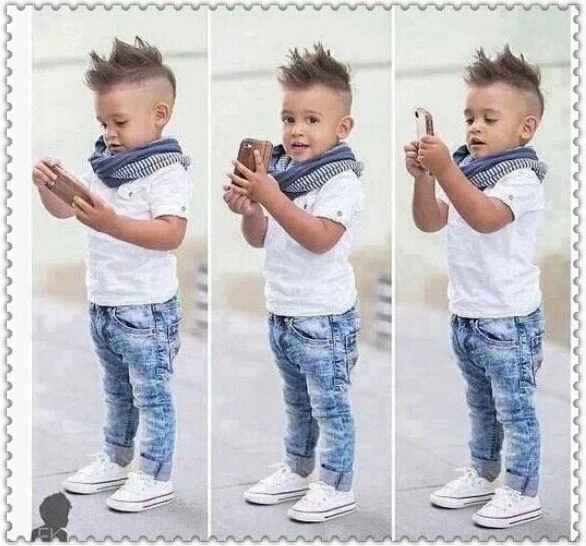 Baby Boy Clothes Casual T-Shirt+Scarf+Jeans 3pc Baby Clothing Set Summer Child Kids Costume For BoysToddler Boys Clothes