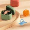 Baby Pacifier Holder Box BPA Free Food Grade Silicone Soother Container Box Pacifier Case Box And Pacifier Clip Baby Accessories