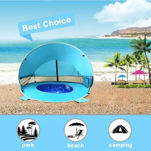Baby Pop Up Beach Tent UV Protection Beach Sun Shelter With Pool Shade Cabana