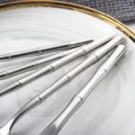 bamboo designs luxury flatware stainless 304 steel royal cutlery set high mirror polishing luxury spoon fork set dropshipping