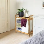 Bamboo Laundry Hamper and Basket Linen Bin with Laundry Bag