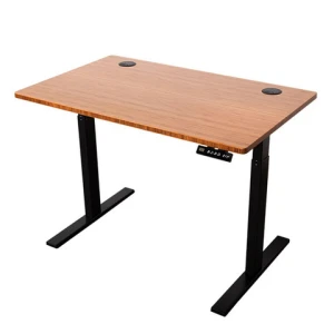 Bamboo writing table Lifting desk Student desk Carbonized color Height adjustable tabletop