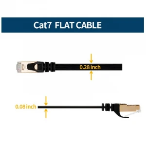 Bare Copper RJ45 Cat7 Cable Slim FTP Cat 7 Flat RJ45 Patch Cable