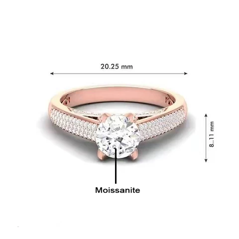 BAROLI wholesale custom women ring 14k 18k real gold jewelry engagement wedding bands moissanite diamond ring