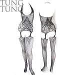 baroque design low cut front backless women  full body stocking