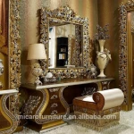 Baroque style royal gold color solid wood antique bedroom furniture
