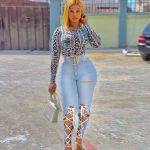 Basic Women Skinny Jeans Distressed Bandages Slim fit elastic High Waist Ladies jeans fit in stock