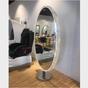 Beauty Salon Full Length Floor Body Mirror With 3 Colors Lights Jewelry Studio Makeup Mirror Free Standing Dressing Mirror large
