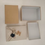 Beige wallpaper rectangle set 3 gift box.