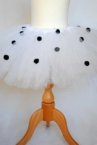 Belly Dance Arabic Dance Long Skirt / Classic Black &amp; White Polka Dots Birthday Day Party Girls Tutu Skirt