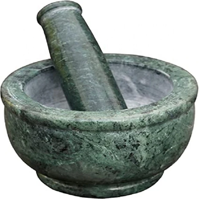 Best Selling Item Of 2020 High Quality Green Marble Mortar and Pestle Set , Low Price , High Quality