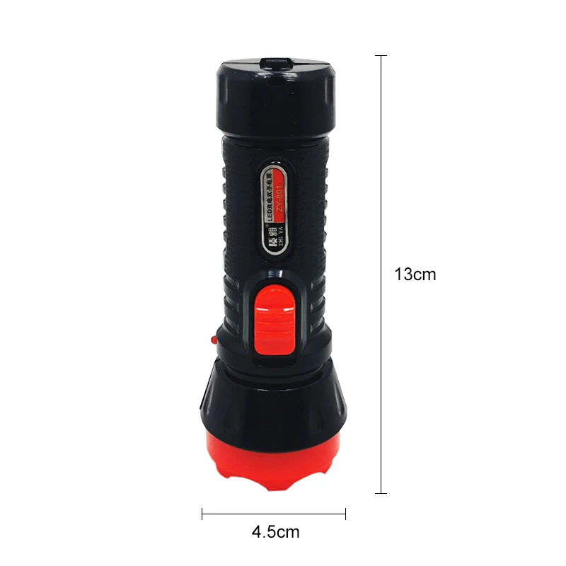 Best selling LED rechargeable flashlight with built-in lead-acid battery plastic flashlight led torch