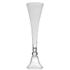 Best selling transparent reversible trumpet Large Glass Clarinet Garnier flower Vase for weddings party decoration centerpiece