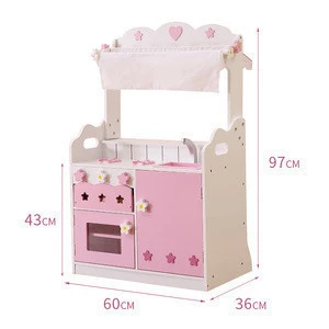 Big space pink wooden kitchen toys play sets modern kitchen toy sets for kids