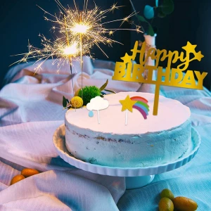 Birthday Cake Top Hat Happy Birthday Cake Decoration Party Props Golden Glitter Happy Birthday