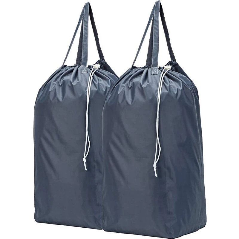 black color polyester laundry bag storage drawstring bag for daily use