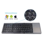 Black Layout  foldable bt  Wireless Folding bluetooth keyboard qwerty and touch pad wireless keyboard