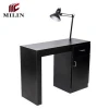 Black manicure tables and pedicure chairs nail station hot sale desk