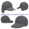 Black Sports Caps Custom Winter Earflap Hats with Custom Logo