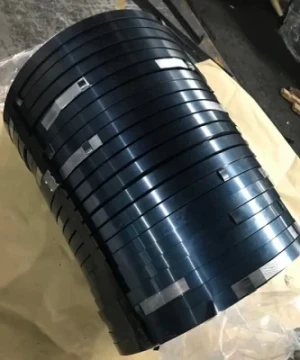 Blue and Black and Galvanized Steel Strapping
