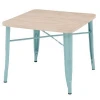 BOHAO Metal Kids Table With Wood Table Top For Study Drawing in Living Room