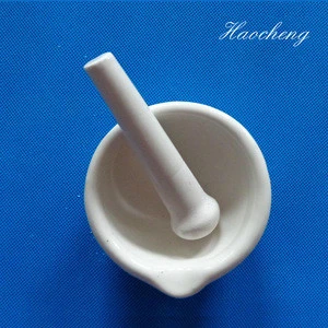 bowl shape chemistry laboratory equipment plastic white PTFE mortar pestle