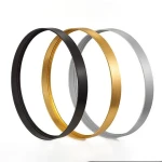 Brushed Matte Black Gold Mounted Bathroom Office Home Decor Hanging Wall Metal Mirror Frame Picture Aluminum Round Frame