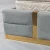 Import C1808 Grey velvet fabric magnificent  high headboard with stainless steel customized good price soft bed sweet bedroom furniture from China