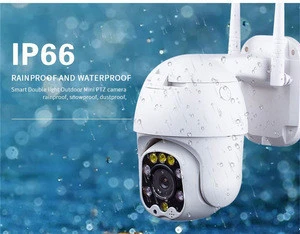 Camhi APP 1080P Wifi Dome PTZ Security Camera IP66 Waterproof Outdoor Surveillance Camera With White and IR lights