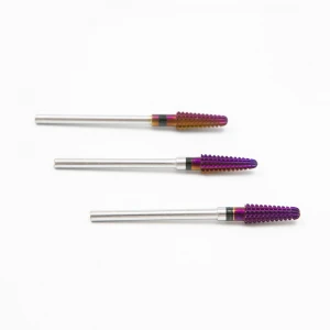 Carbide Tungsten Nail Drill Bit Purple Tornado Nail Drill Metal Milling Cutter