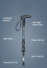 Carbon fiber  Foldable Trekking Pole Nordic Walking Stick-Telescopic Hiking Pole with Flip Lock