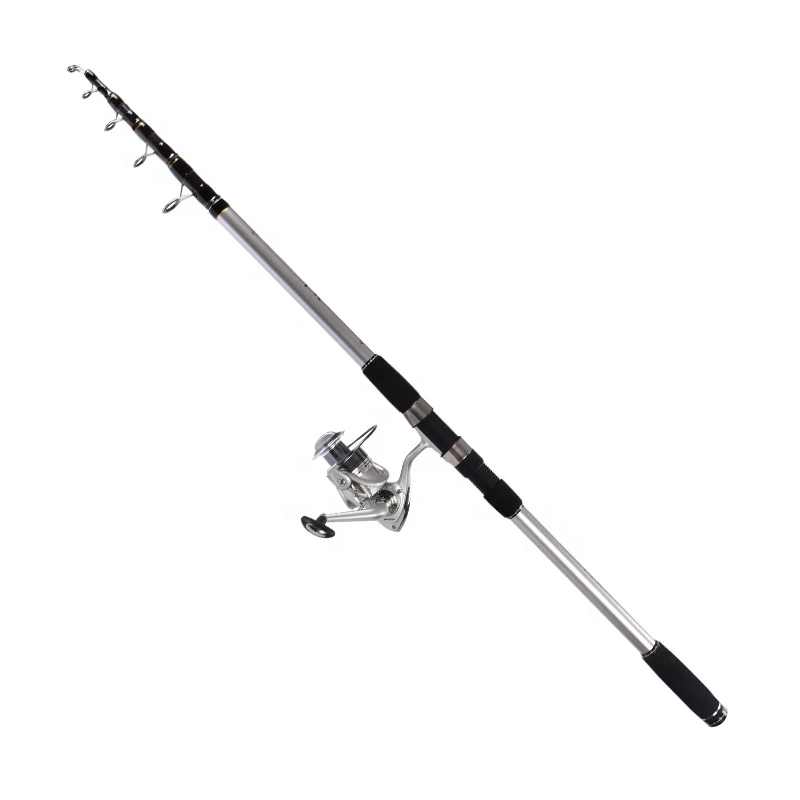 carbon long shot surf casting telescopic fishing rod with reel combo
