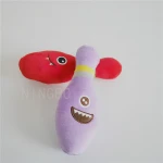 cartoon bowling  ball small Pet Dog toys Squeaky short Plush funny bowling pet toy
