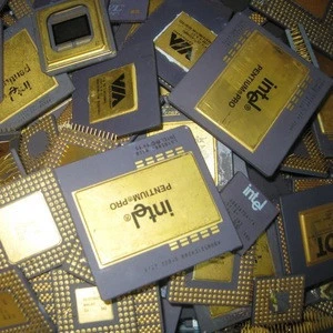 Ceramic Gold Cap CPU Processor (Ceramic Pentium Pro CPU Scraps)