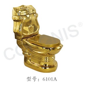 Chaozhou hot sale luxury ceramic gold toilet and basin bathroom set for middle east