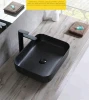 Chaozhou sanitary ware Lavabo supplier ceramic bathroom vanity sinks abovercounter matte black Slim edge washing basin