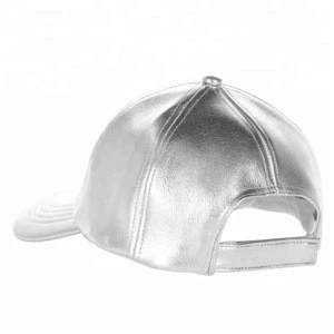 Cheap Blank Plain Six Silver Metallic Snapback Baseball Hat Cap