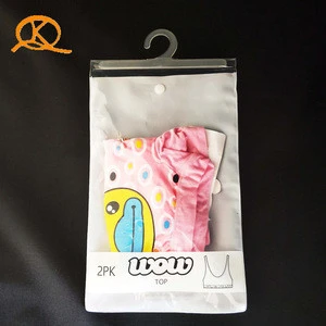 China Factory custom PVC EVA garment girl&#39;s bar packaging hanger hook bag with button