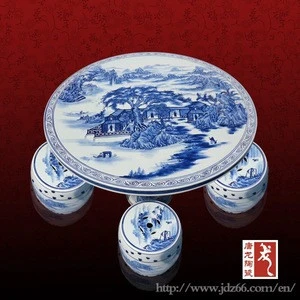 Chinese ceramic iron table set garden furniture set