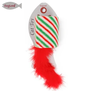 Christmas cat toys interactive pet with feather ,Nature cat toys feather teaser