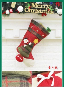 Christmas Decoration 2017 Supplies Large Sock Christmas Coloured Checked Stocking As the Christmas Gift Pack