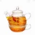 Christmas gift hot selling golden decal borosilicate glass tea for one pot set