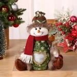 Christmas Linen Apple Handbag Childrens Candy Gift Bag with Decorative Supplies Christmas Eve Toy