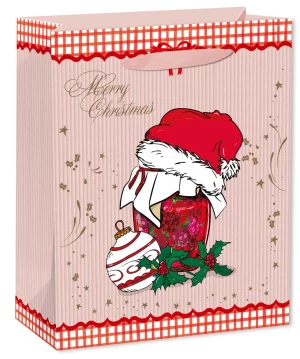 Christmas Shopping Gift Paper Stocking Bag for Wholesale