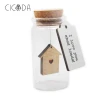 CICADA Small Glass Jars  Favours Crafting Gift DIY Empty Little Bottles with Inside Red House Pendants