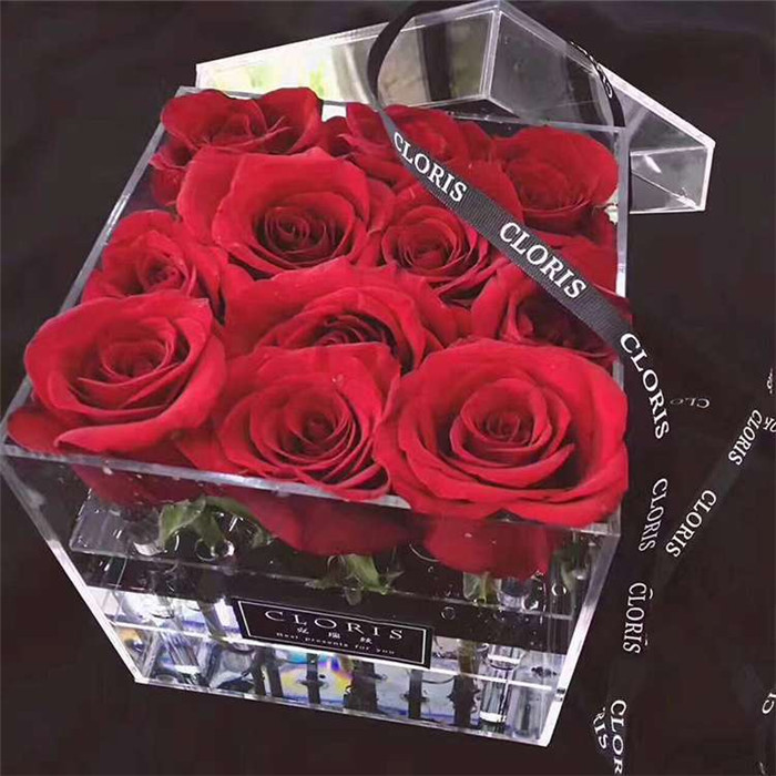 Buy Clear Acrylic Rose Box Stabilized Eternal Rose Preserved Flower ...