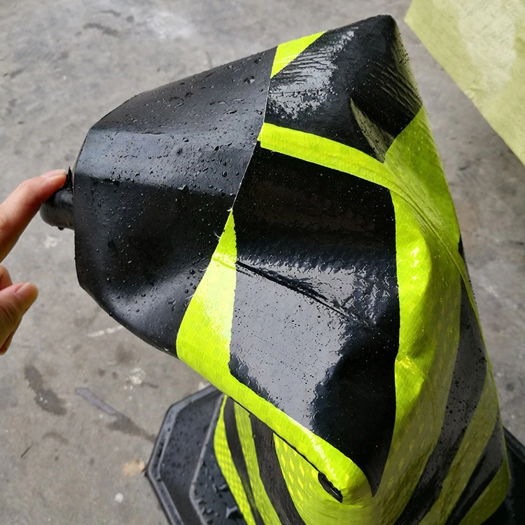 Compressing resistant rubber warning traffic cone with reflective film
