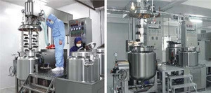cosmetic homogenizer mixer, automatic body lotion cream making machines, vacuum emulsifying equipment
