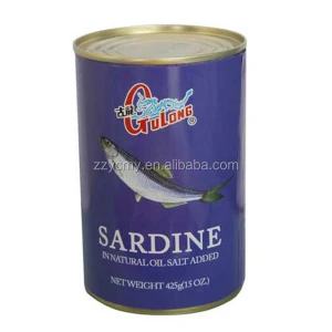 crude sardine fish oil in tin can